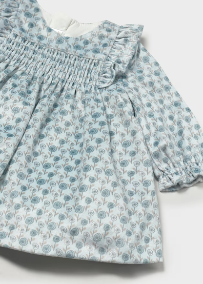 Mayoral Baby Girl White Printed Velvet Dress