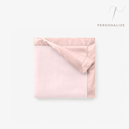 Elegant Baby - PALE PINK SATIN TRIM FLANNEL FLEECE BABY SECURITY BLANKET