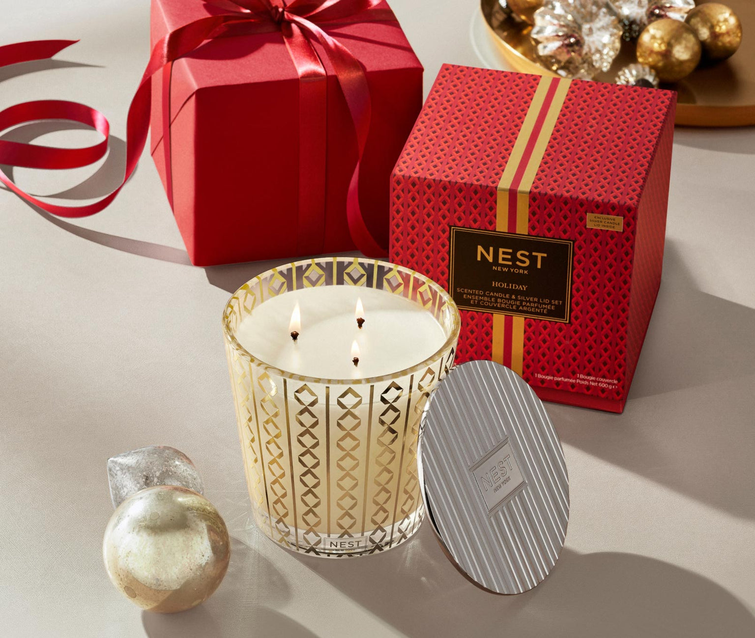 Holiday 3-Wick Candle & Silver Lid Set - Persnickety Shop