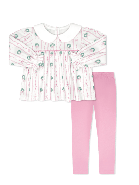Lullaby Set- Layla Legging Set Boxwood and Bows