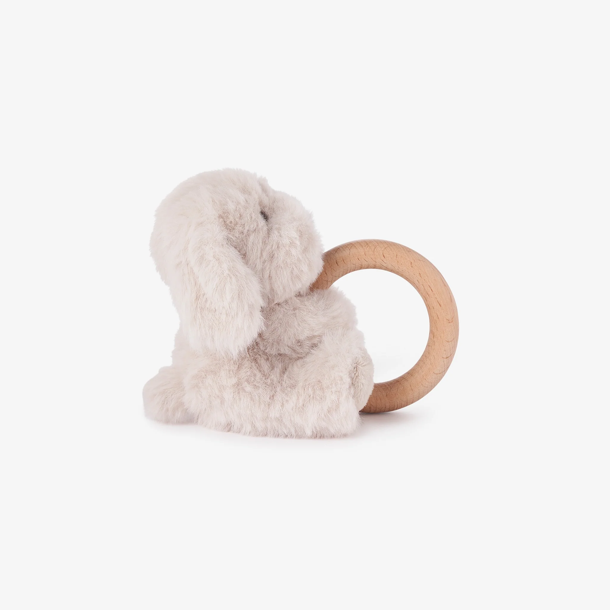 PUPPY PLUSH WOODEN RING RATTLE