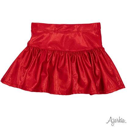 Azarhia GATHERED SKORT IN RED SHIMMER - Persnickety Shop