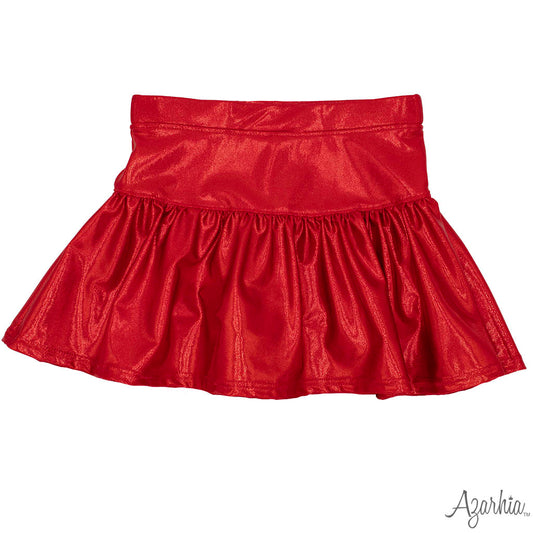 Azarhia GATHERED SKORT IN RED SHIMMER - Persnickety Shop