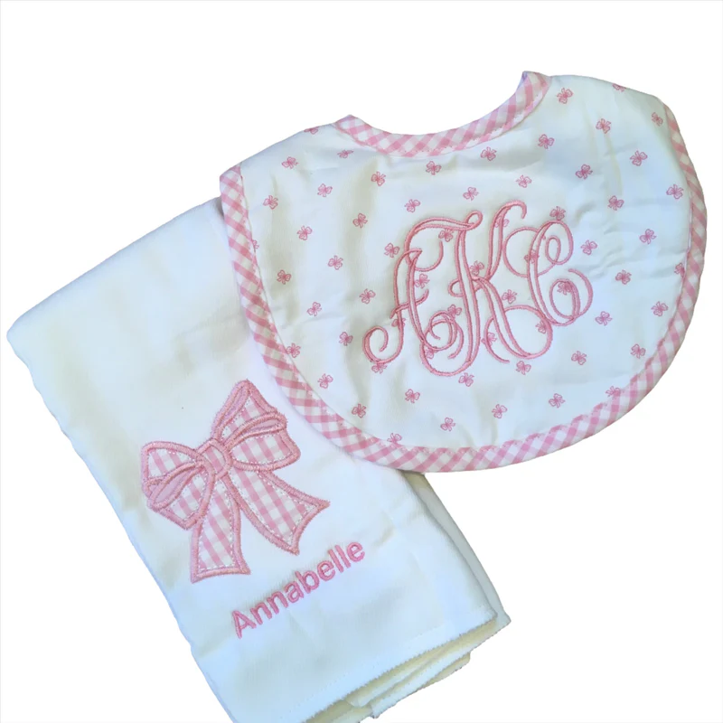 3 Marthas Bib & Burp Box Set - Pink Bow