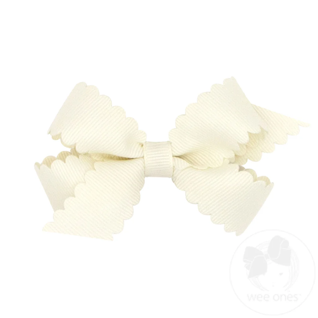Wee Ones Mini Grosgrain Hair Bow Scalloped Edge