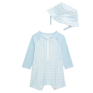 Baby Gingham Rashguard Blue - Persnickety Shop