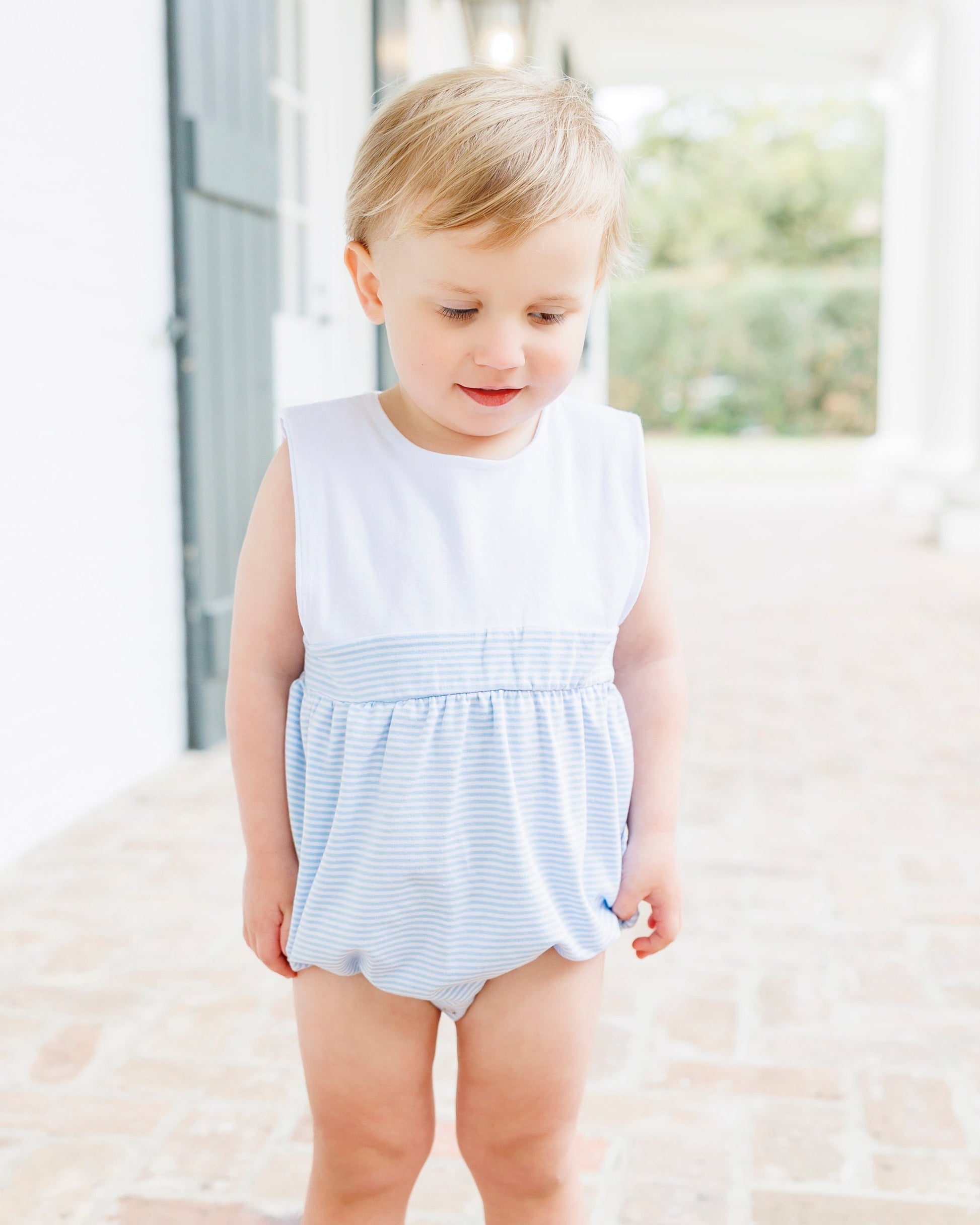 Jellybean Boy Benjamin Bubble- Light Blue Stripe - Persnickety Shop