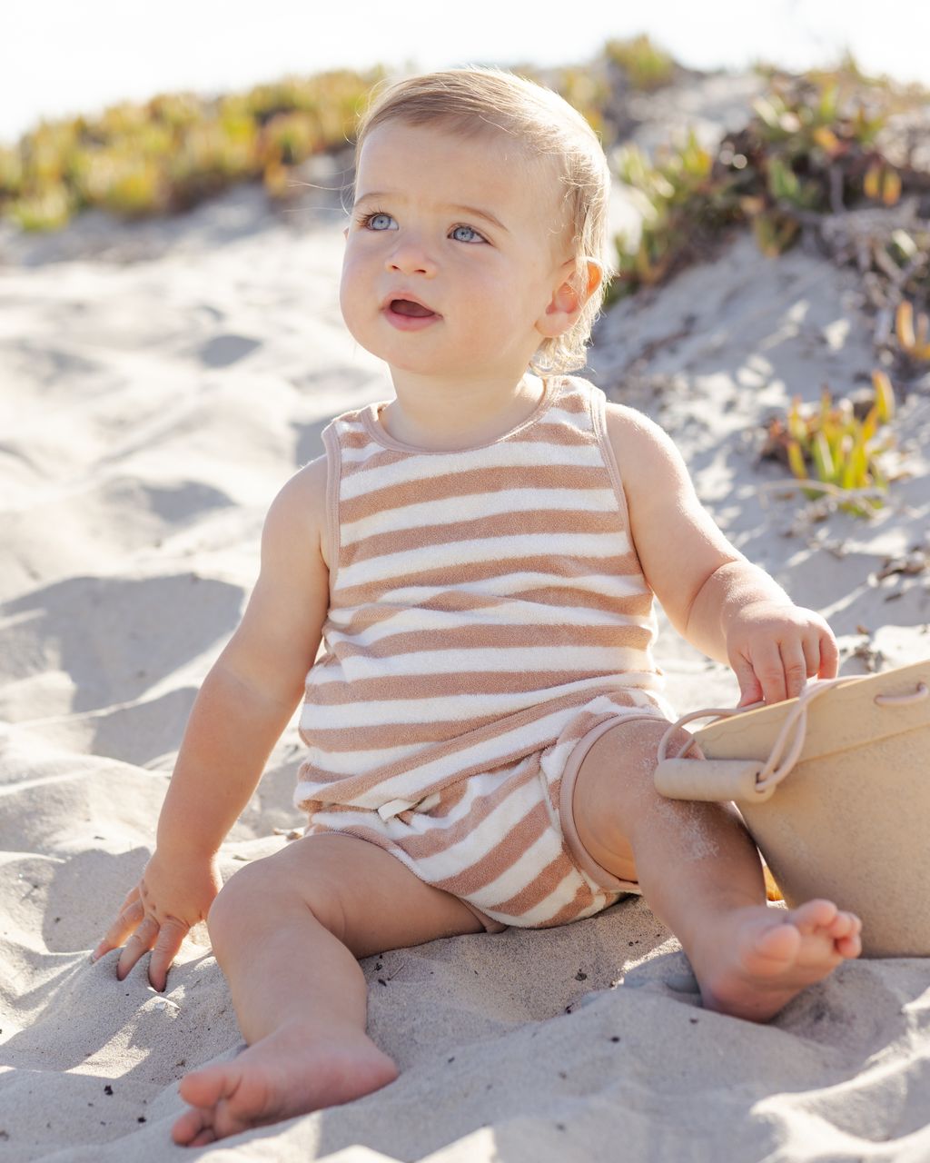 Terry Tank + Short Set || Latte Stripe - Persnickety Shop