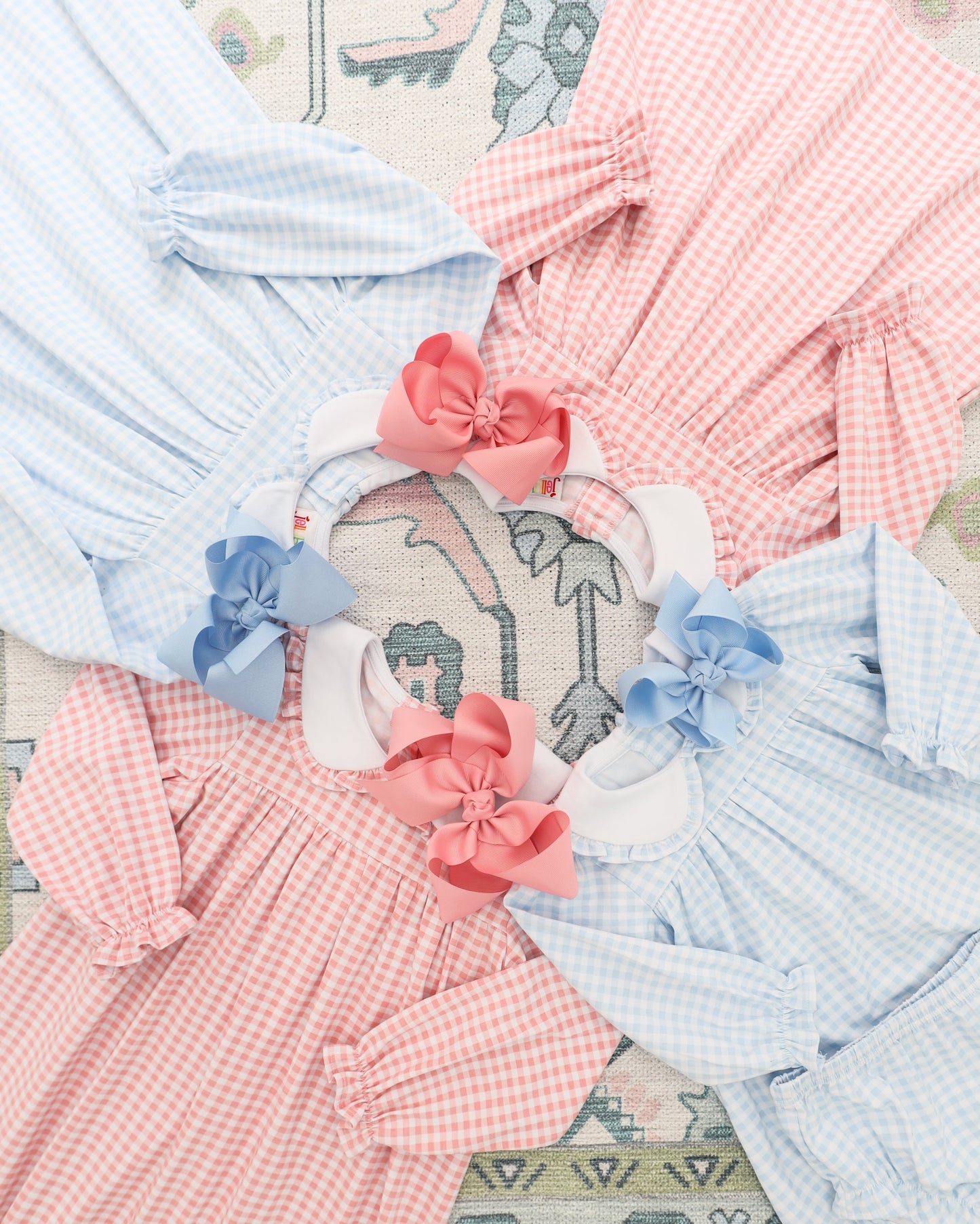 Catherine Diaper Set - Light Pink Gingham Jellybean by Smock Candy - Persnickety Shop