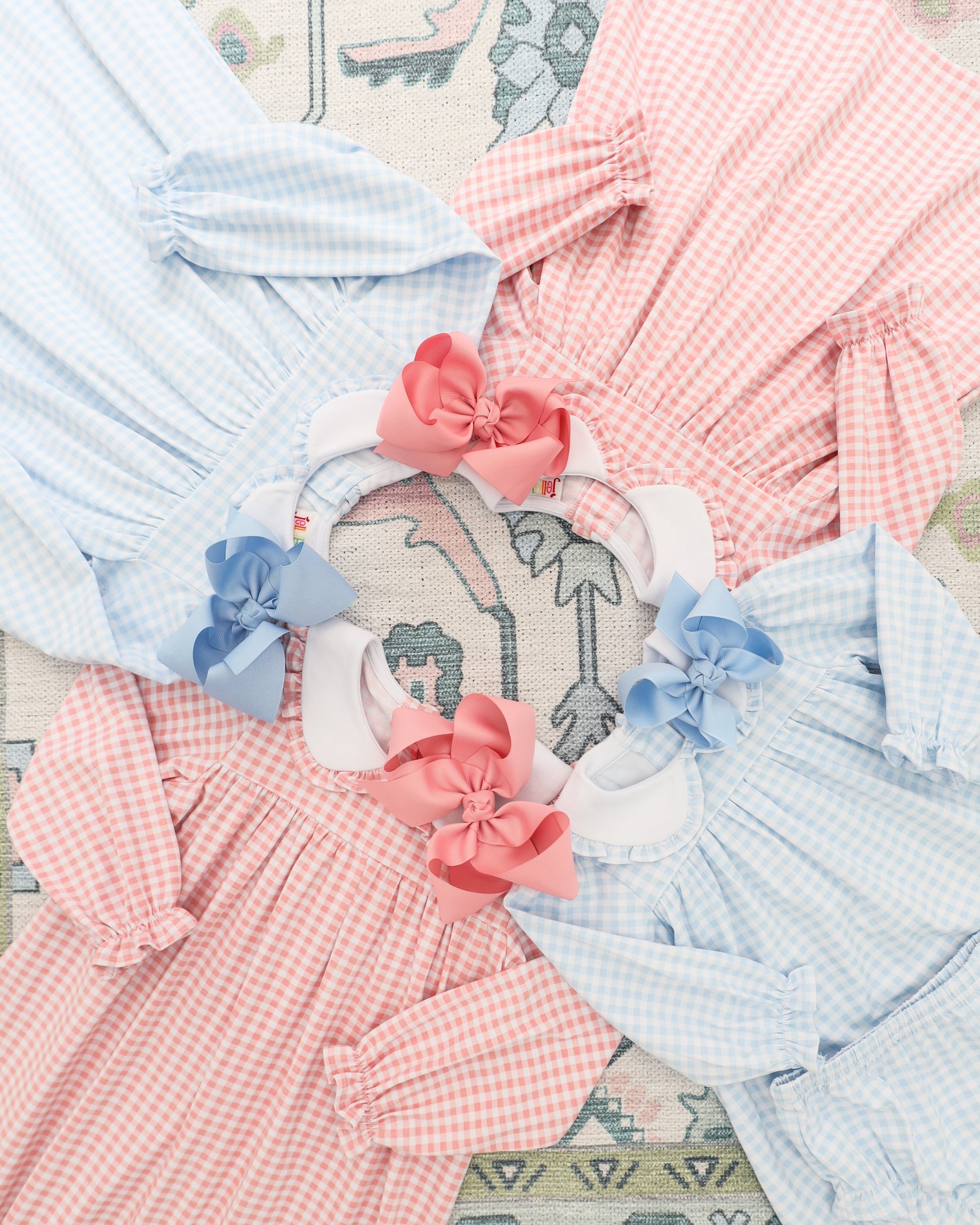 Catherine Diaper Set - Light Pink Gingham Jellybean by Smock Candy - Persnickety Shop