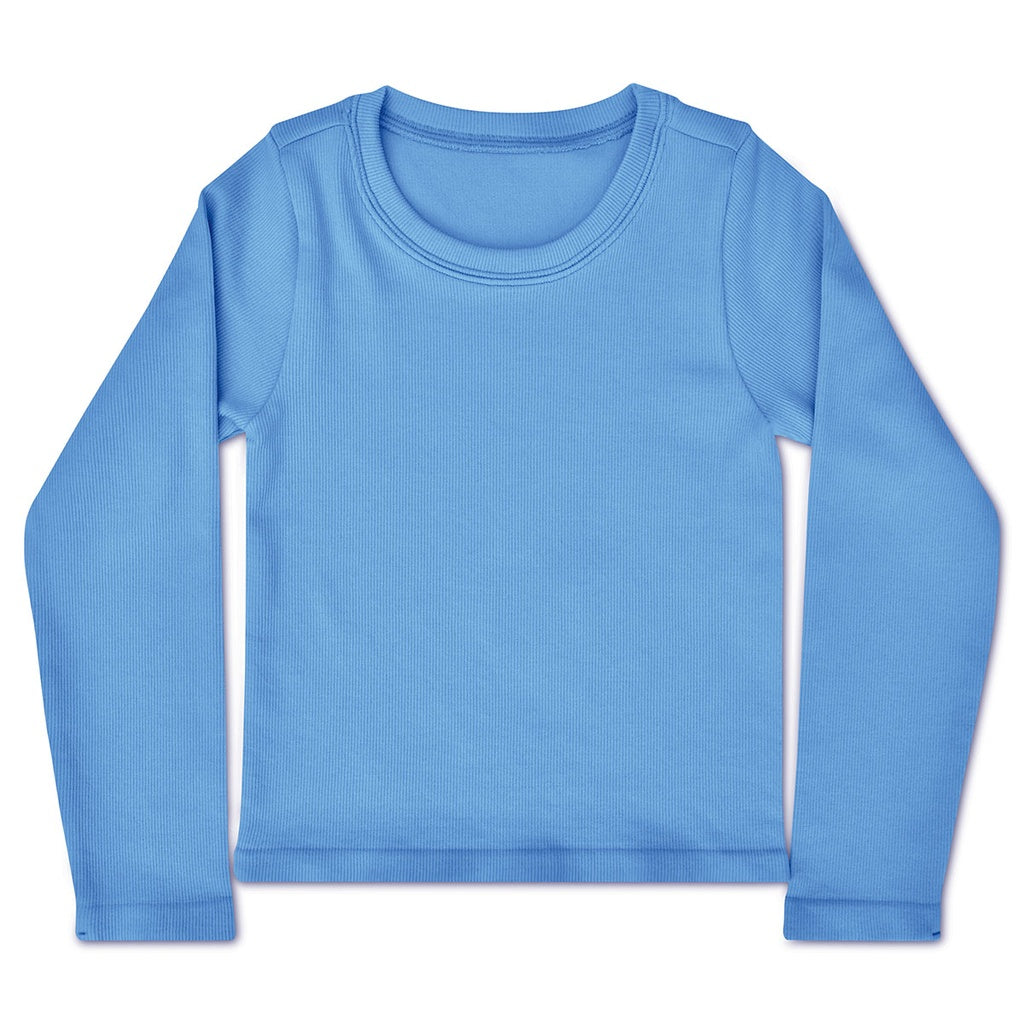 iscream Bright Blue Ribbed Long Sleeve Shirt - Persnickety Shop