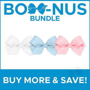 GIFT PACK! Three Tiny Grosgrain Hair Bows and One Add-A-Bow Band - Persnickety Shop