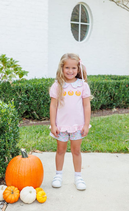 Trotter Street Kids Pumpkin Floral Short Set