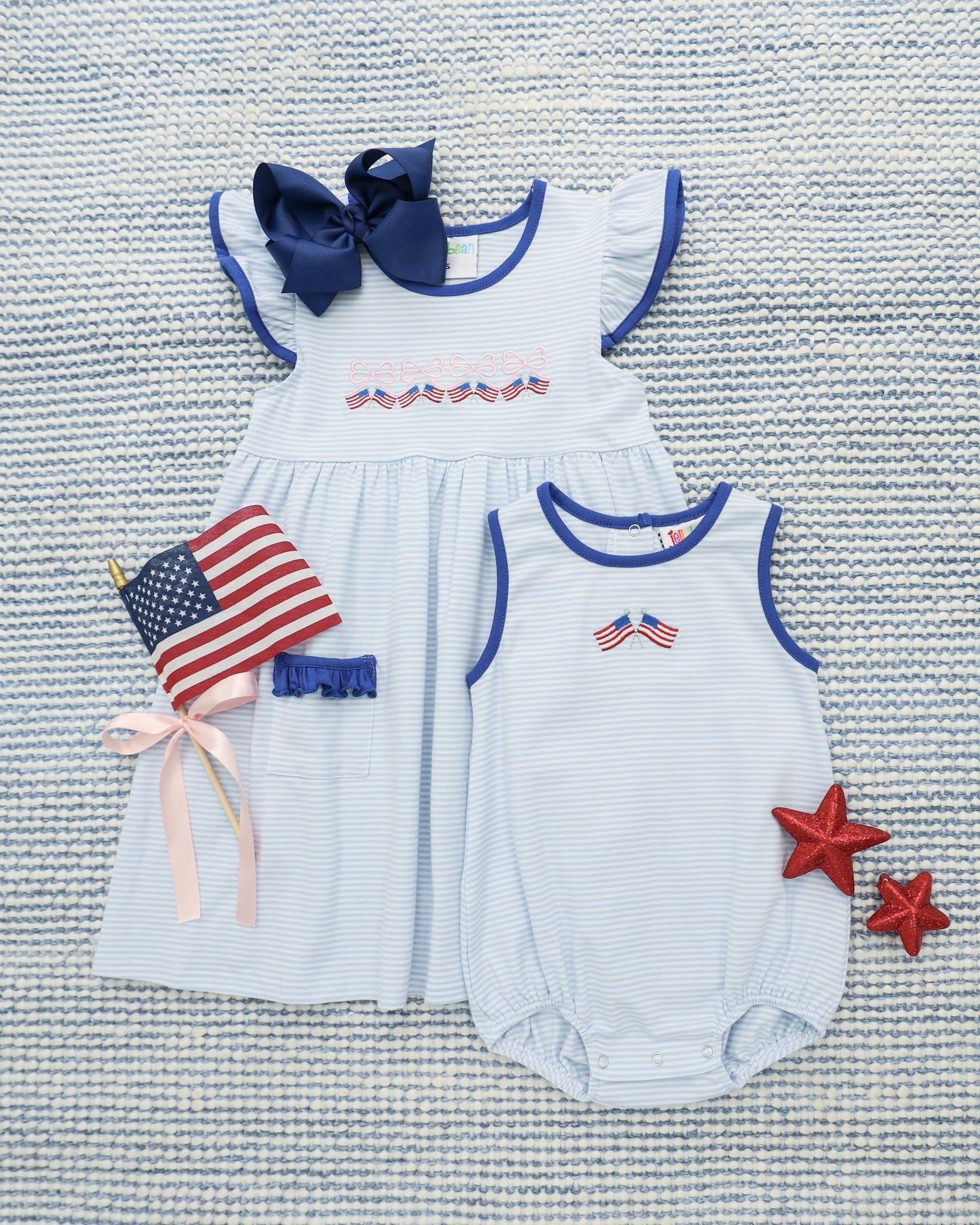 Jellybean Let Freedom Ring Ruffle Pocket Dress
