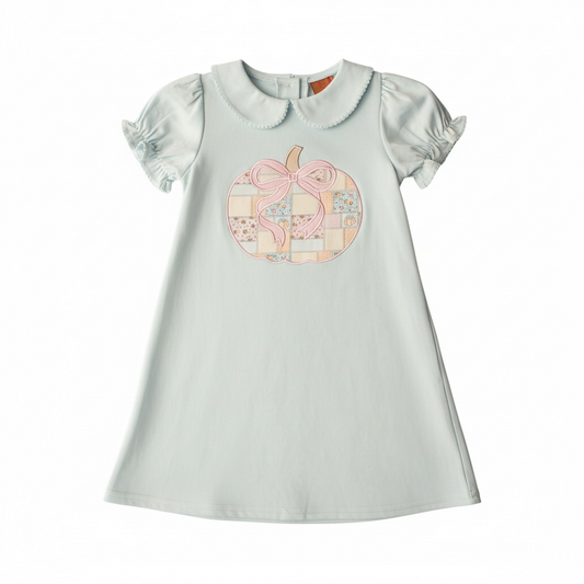 Millie Jay Patchwork Pumpkin Short Sleeve Dress
