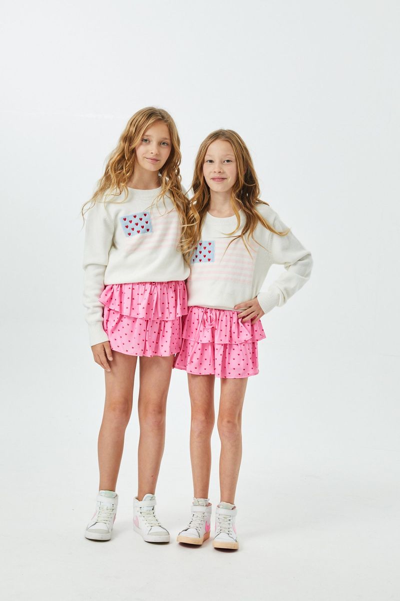Tiegan White American Flag Sweater Tween - Persnickety Shop