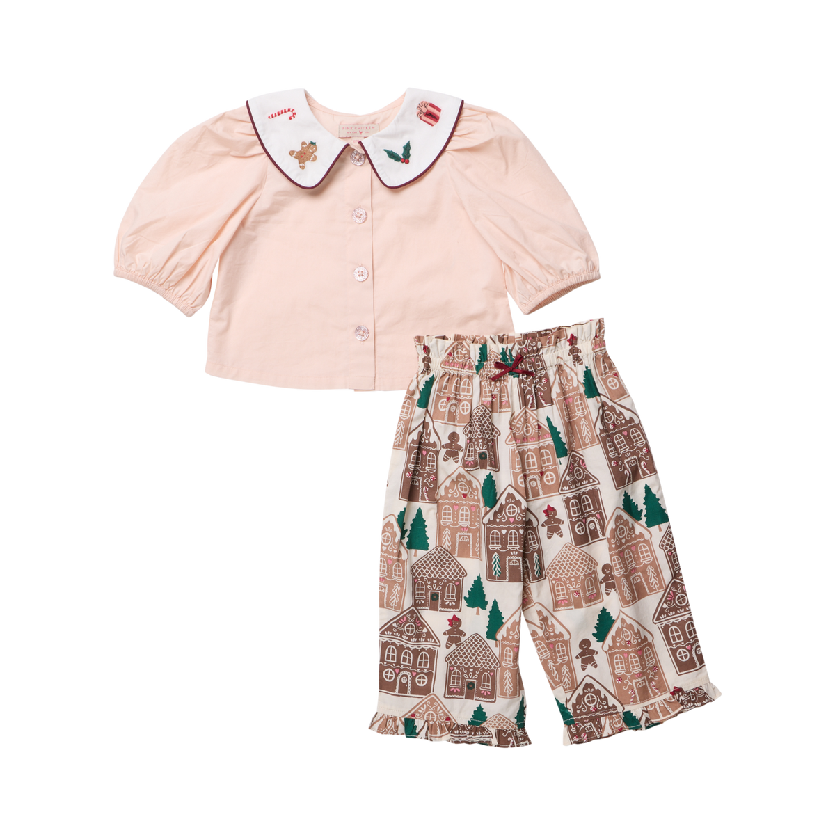 Baby Girls Noelle 2PC Set- GINGERBREAD HOUSES - Persnickety Shop