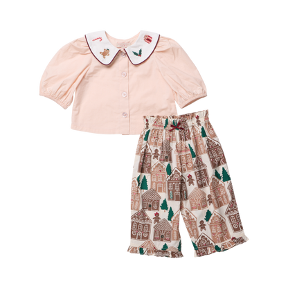 Baby Girls Noelle 2PC Set- GINGERBREAD HOUSES - Persnickety Shop