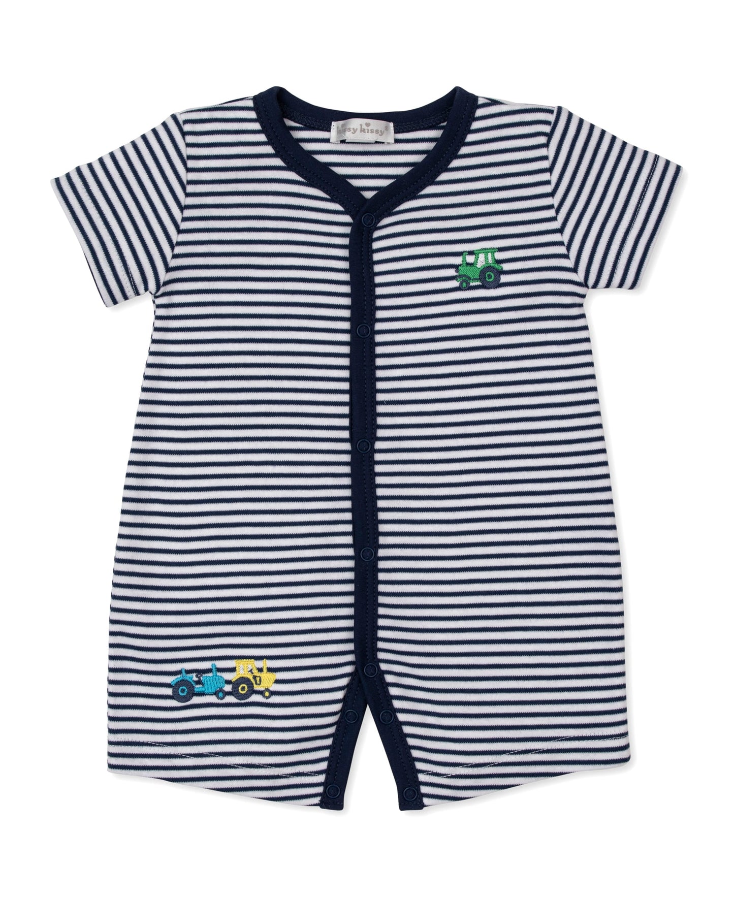 Kissy Kissy Trusty Tractors Short Stripe Playsuit - Persnickety Shop