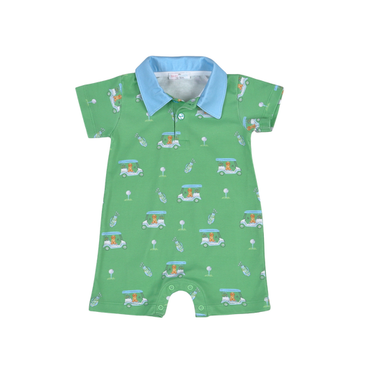 Baby Loren Golf Buddies Blue Romper - Persnickety Shop