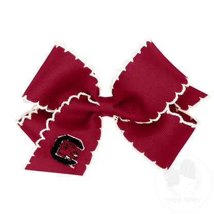 Wee Ones Embroidered Grosgrain Hair Bow - Persnickety Shop