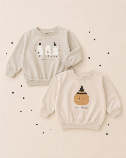 Quincy Mae RELAXED FLEECE SWEATSHIRT LIL PUMPKIN