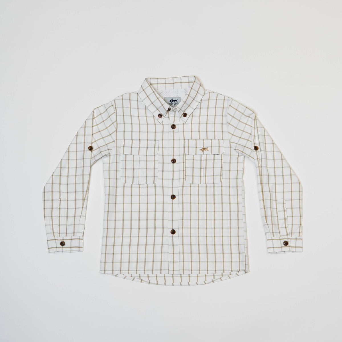 SALTWATER BOYS FLAGLER FISHING SHIRT -WHITE PLAID