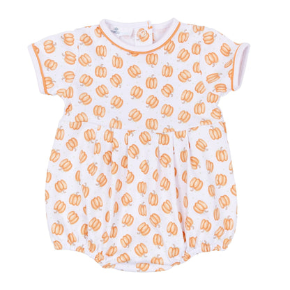Magnolia BabyBaby Pumpkin Print Short Sleeve Boy Bubble