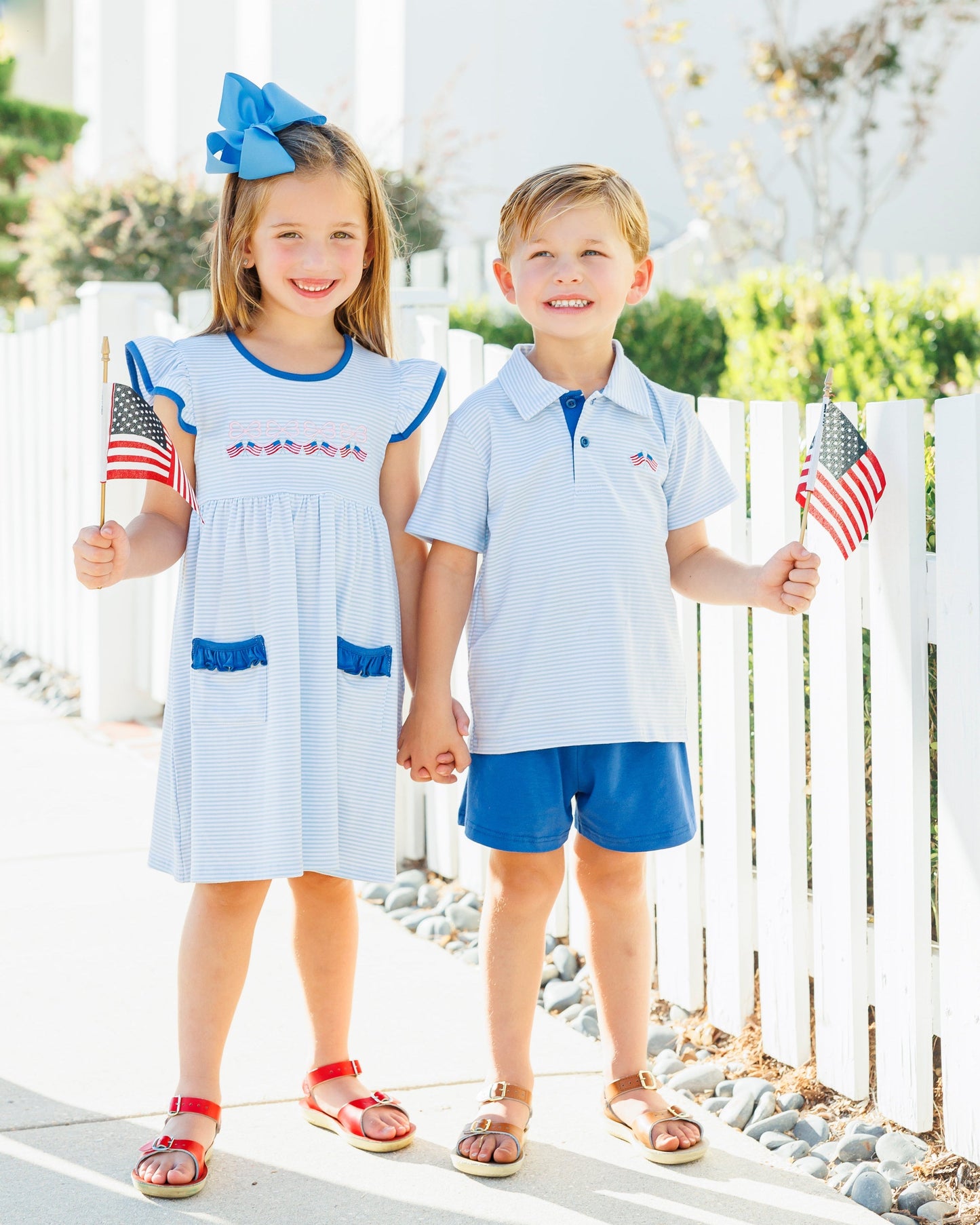 Jellybean Let Freedom Ring Ruffle Pocket Dress
