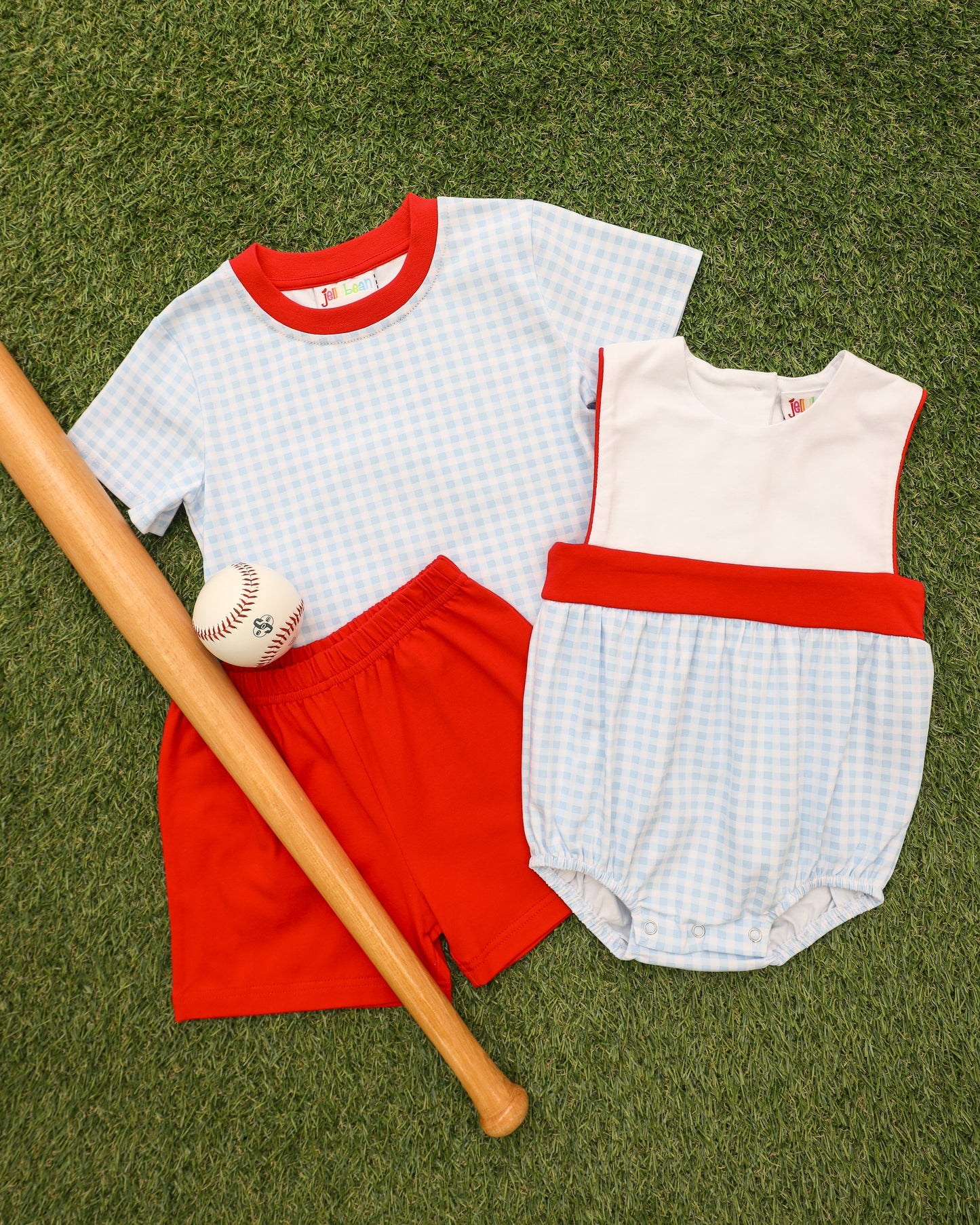 Jellybean Boy Benjamin Bubble- Southern Summer Gingham - Persnickety Shop