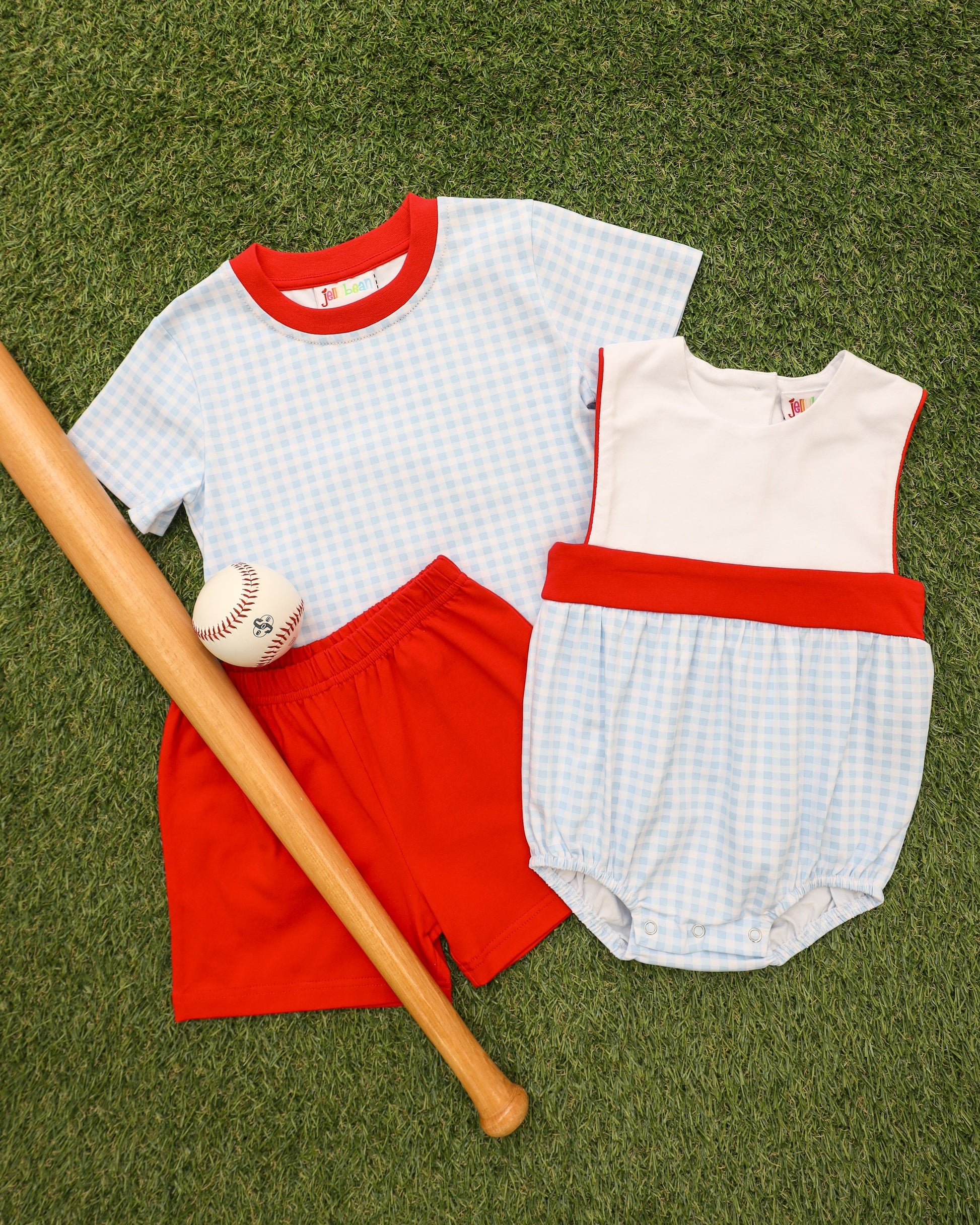 Jellybean Boy Benjamin Bubble- Southern Summer Gingham - Persnickety Shop