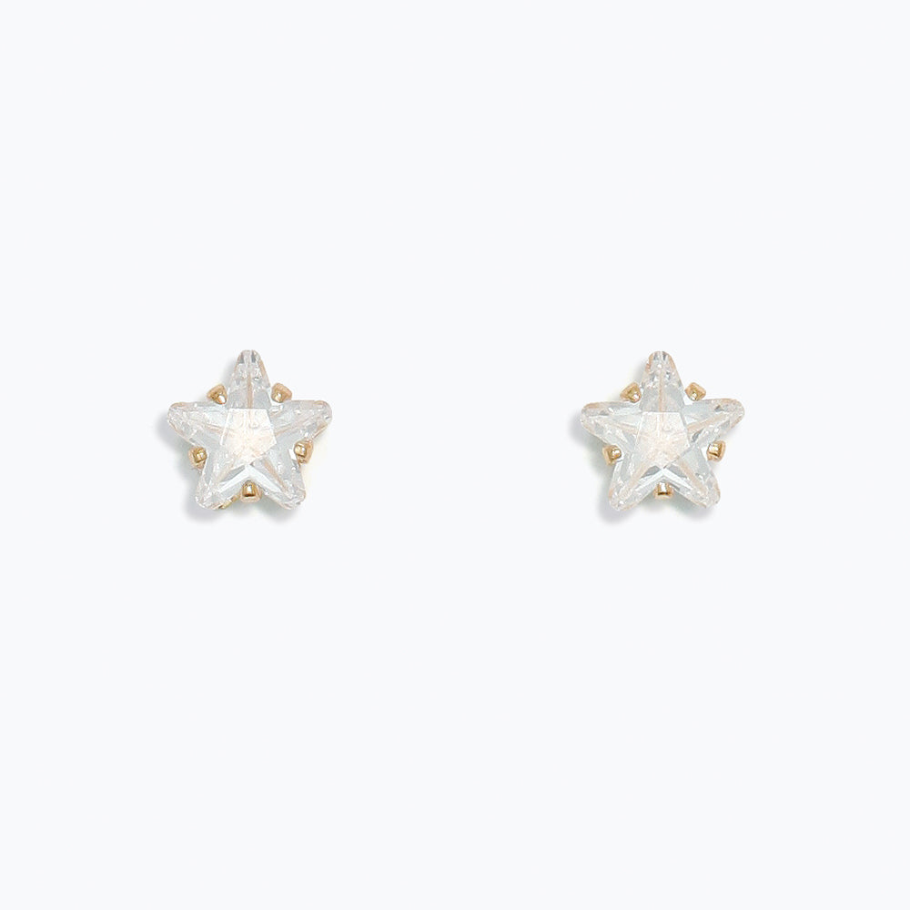 Earrings-Sparkling CZ Stars in Gold