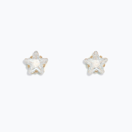 Earrings-Sparkling CZ Stars in Gold