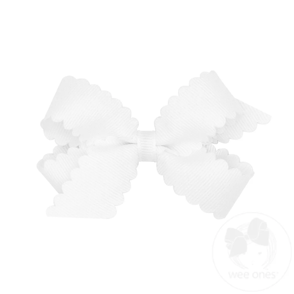 Wee Ones Mini Grosgrain Hair Bow Scalloped Edge