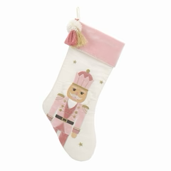 TASSLED NUTCRACKER STOCKING - PINK - Persnickety Shop