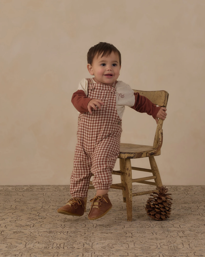 RYLEE + CRU BABY OVERALLS BRICK CHECK