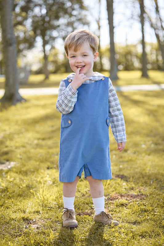 Little English Peter Pan Shirt - Clarkson Plaid