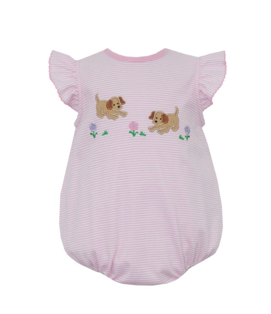 GARDEN PUPPIES GIRL´S- Pink knit stripe girls bubble - Persnickety Shop