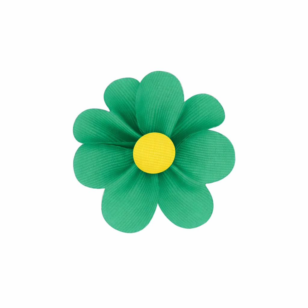 Grosgrain Petal Flower Hair Clip with Button Center - Persnickety Shop
