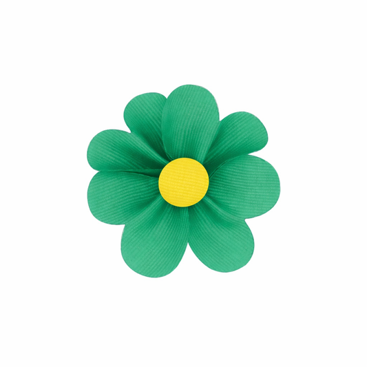 Grosgrain Petal Flower Hair Clip with Button Center - Persnickety Shop