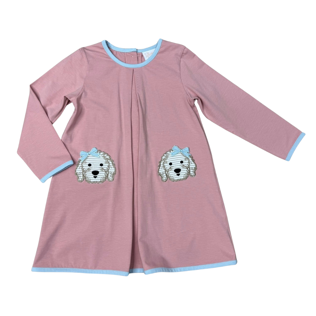 Doodle Doggy Pleat Dress by Whimsy Bay - Persnickety Shop
