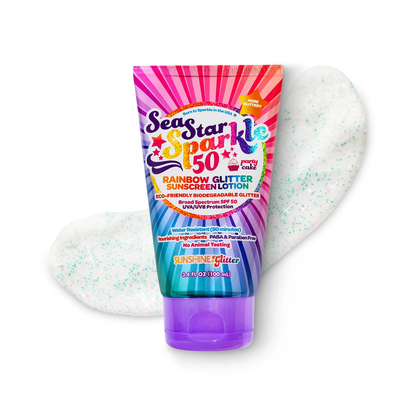 Sea Star Sparkle - Party Cake Scent - Glitter Sunscreen | Rainbow | SPF50 | 3.4 oz. - Persnickety Shop