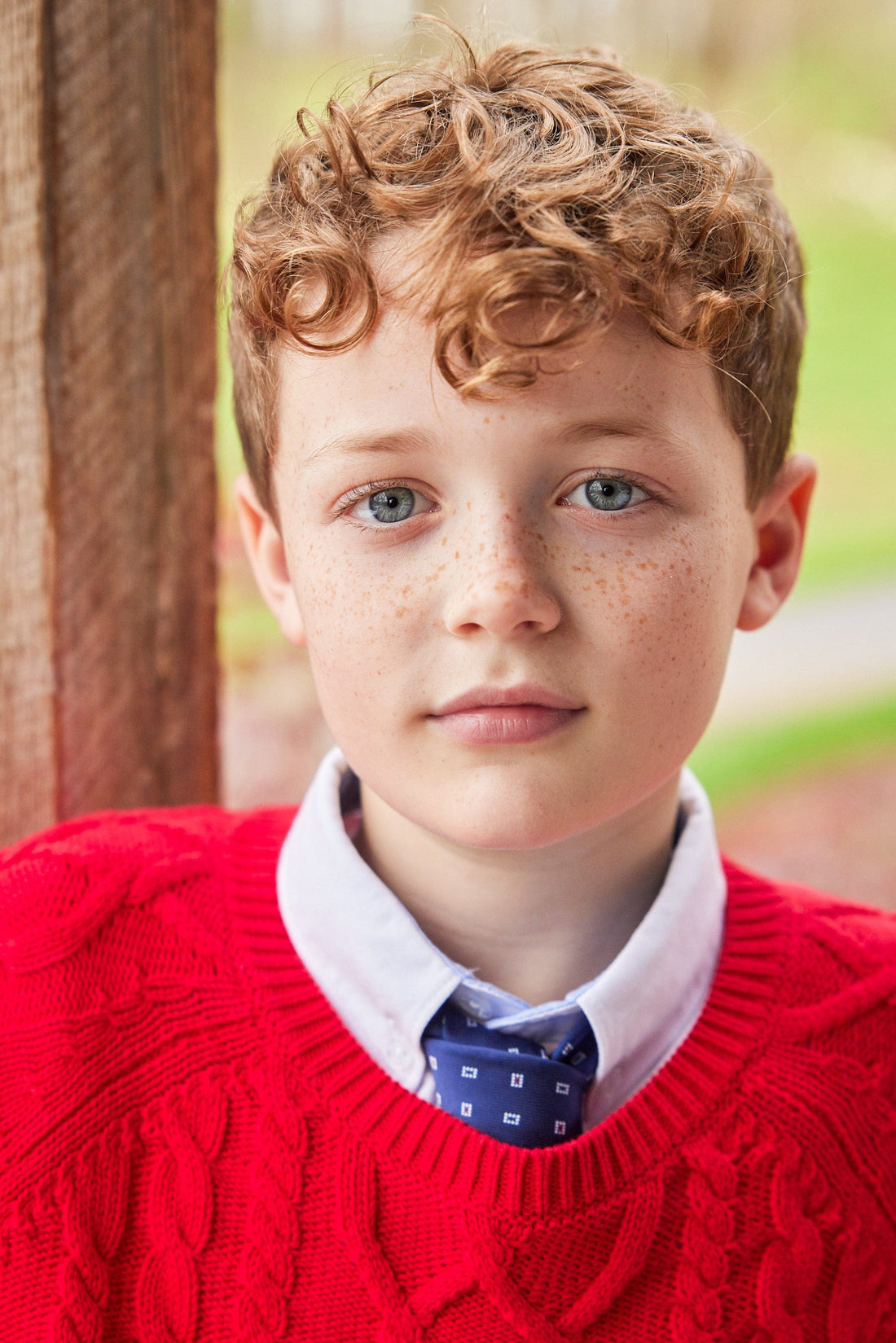 Little English Neck Tie - Navy Geo