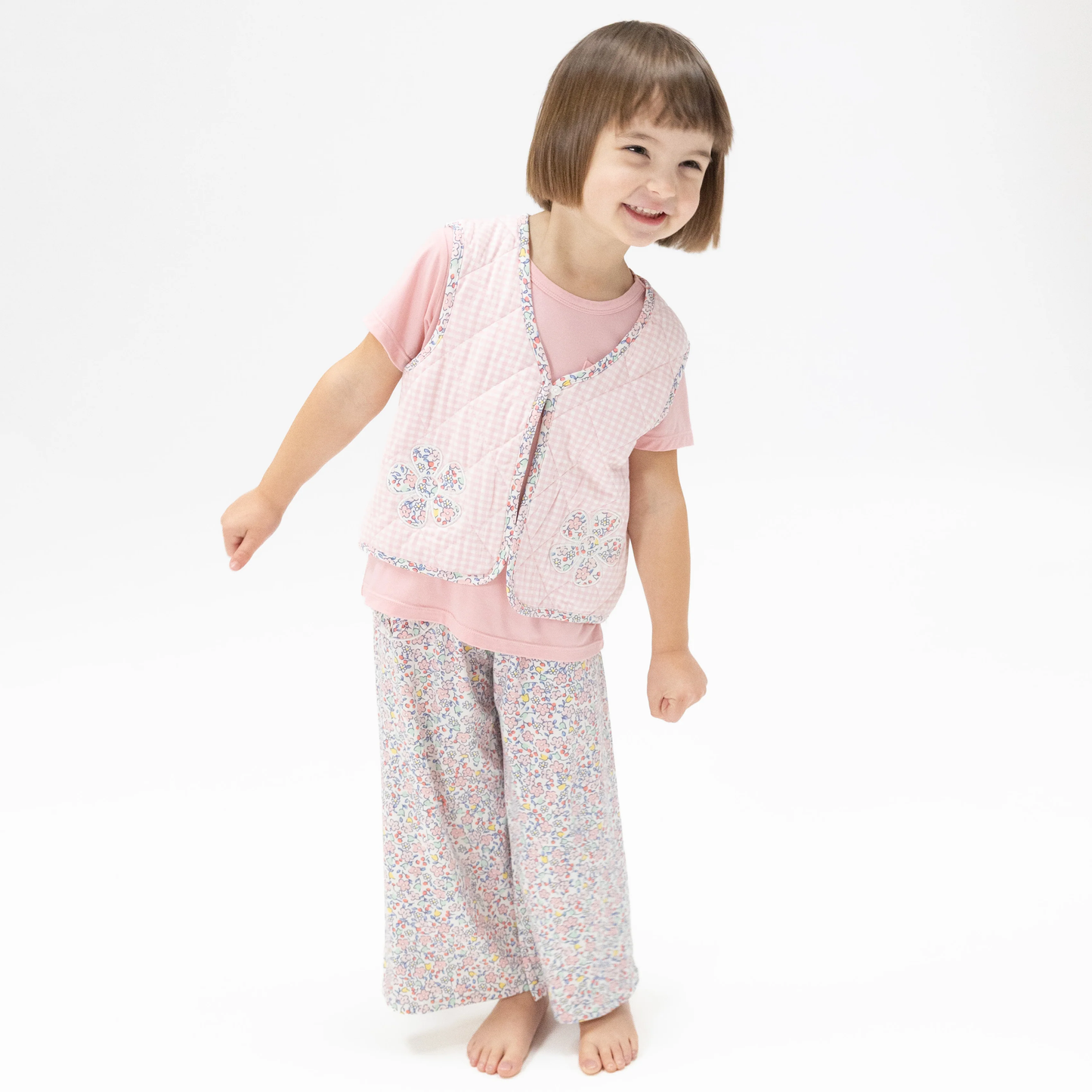 Elizabeth's Garden - Short Sleeve Shirt with Wide Leg Pant - Persnickety Shop