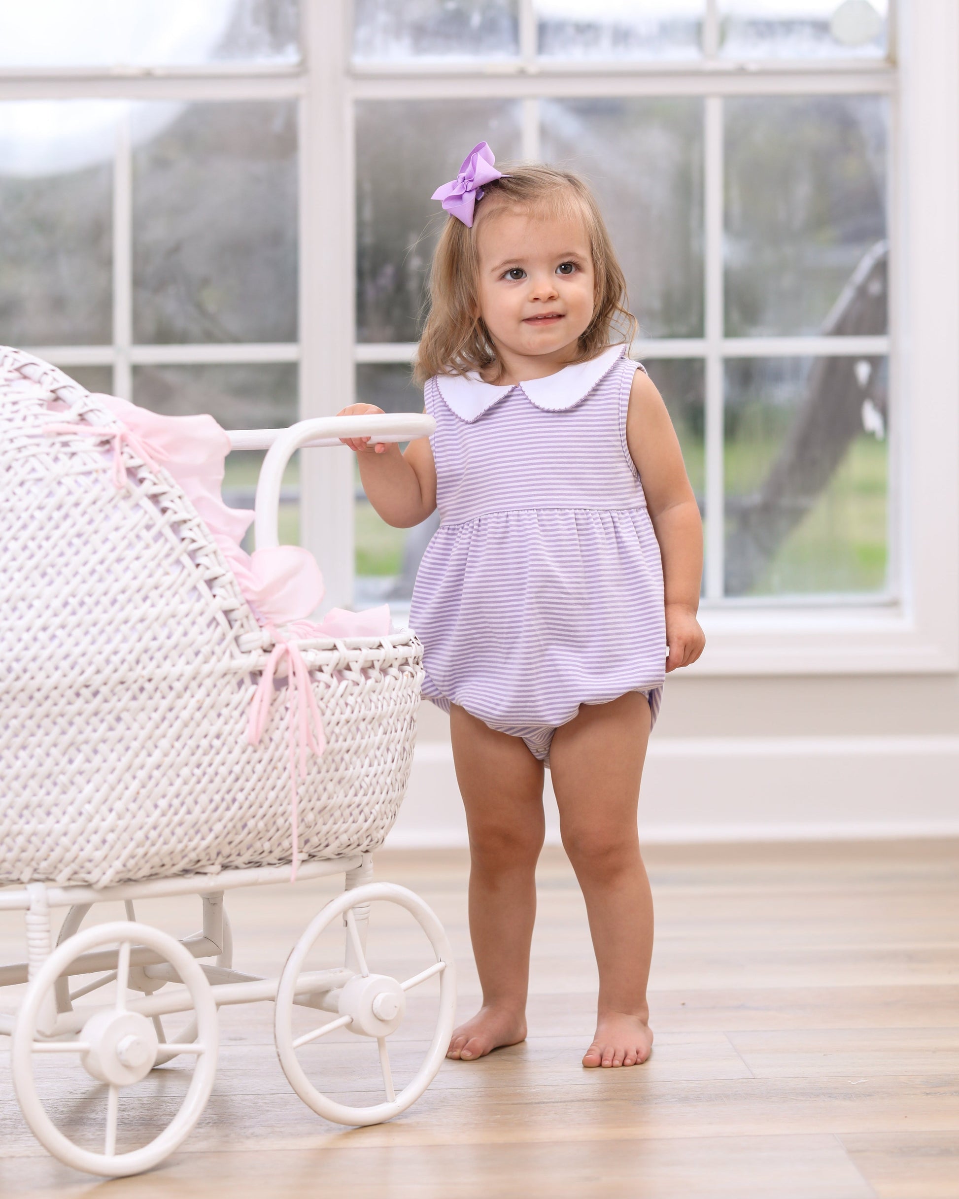 JellybeanCharlotte Sleeveless Bubble- Lavender Stripe - Persnickety Shop