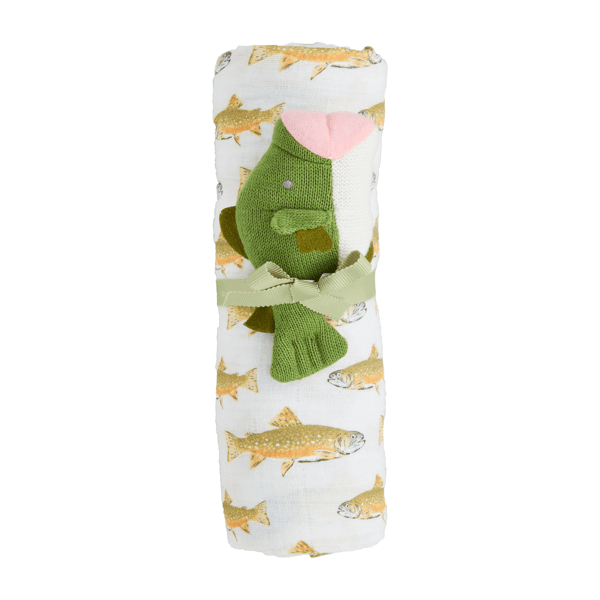 Fish Swaddle & Rattle Set - Persnickety Shop