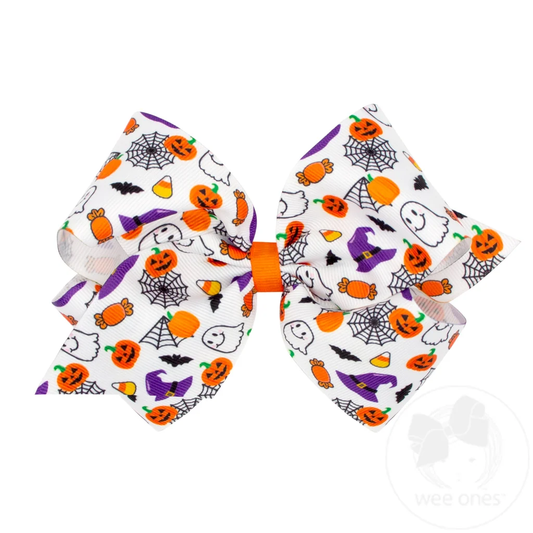 Wee Ones Medium Halloween Print Hair Bow