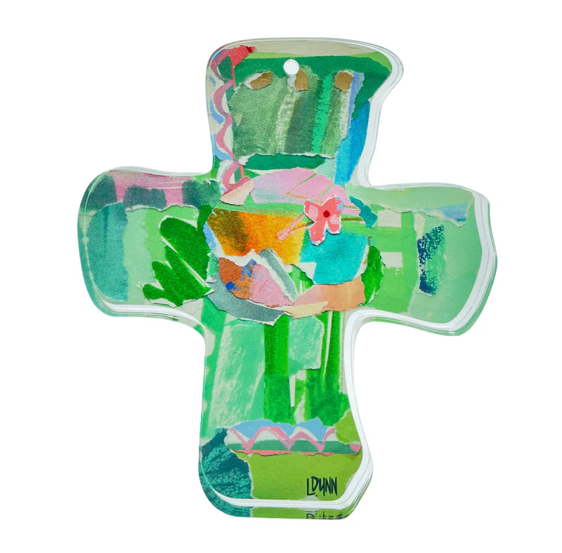 Lauren Dunn GREEN EVERLASTING LOVE ACRYLIC CROSS