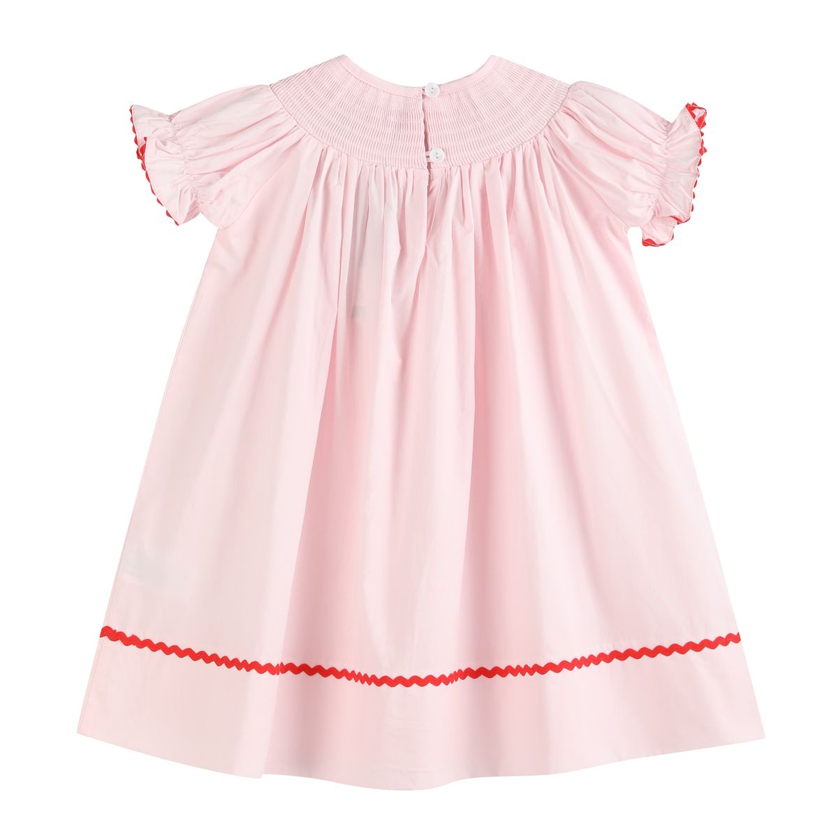 Lil Cactus *Pre-Order* Pink Christmas Smocked Bishop Dress