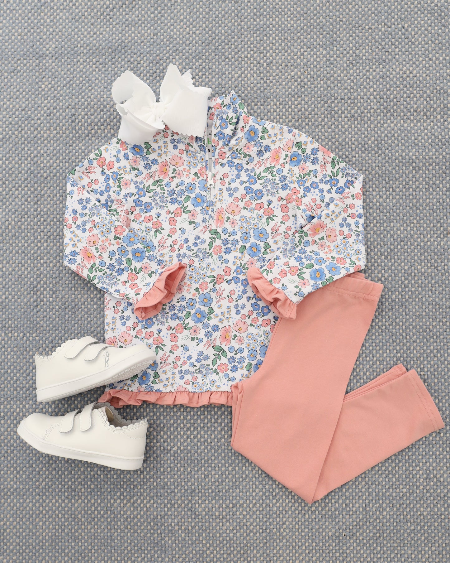 PRE-ORDER | Autumn Blooms Elise Ruffle Pullover Set Jellybean by Smock Candy - Persnickety Shop